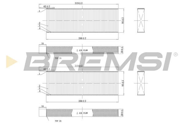 Filter, interior air - FC0071C BREMSI