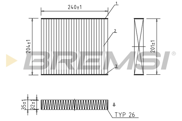 Filter, interior air - FC0073A BREMSI