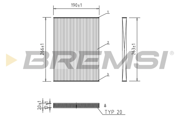 Filter, interior air - FC0076C BREMSI