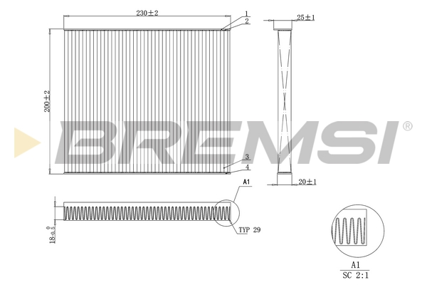 Filter, interior air - FC0079A BREMSI