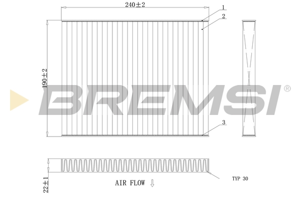 Filter, interior air - FC0081A BREMSI
