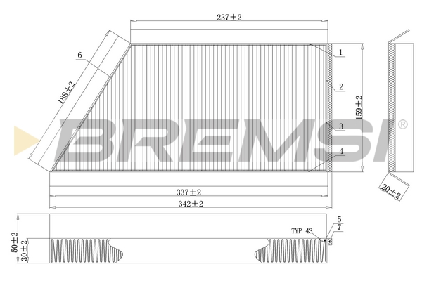 Filter, interior air - FC0088C BREMSI