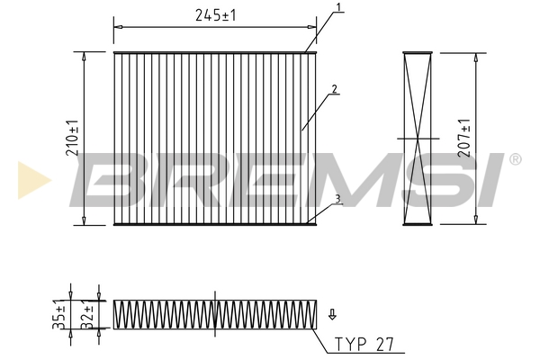 Filter, interior air - FC0094A BREMSI