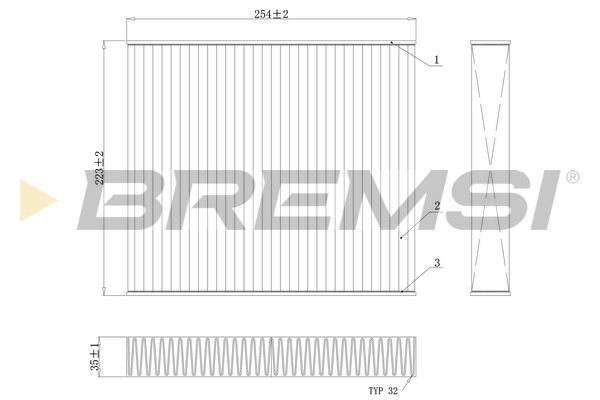 Filter, interior air - FC0103C BREMSI