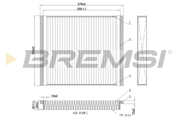 Filtro, Aria abitacolo - FC0107A BREMSI