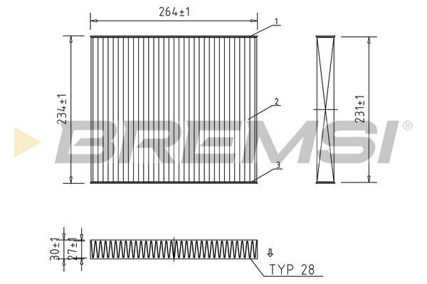 filtras, salono oras - FC0107C BREMSI