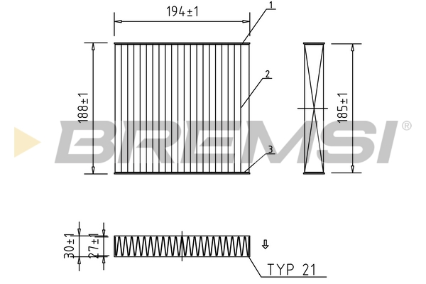 Filter, interior air - FC0171A BREMSI