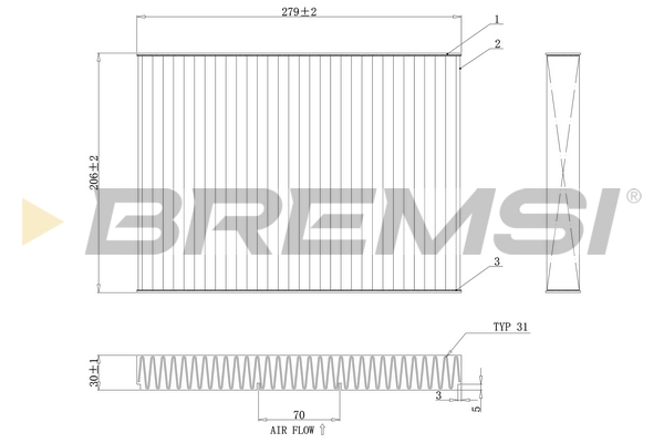 Filter, interior air - FC0181C BREMSI