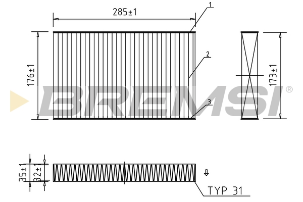 Filter, interior air - FC0185A BREMSI