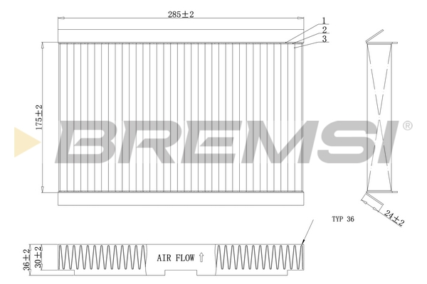 Filter, interior air - FC0185C BREMSI