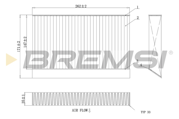 Filter, interior air - FC0408C BREMSI