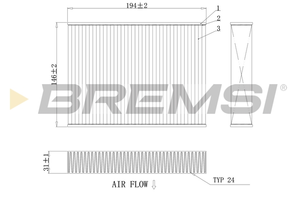 Filter, interior air - FC0432A BREMSI