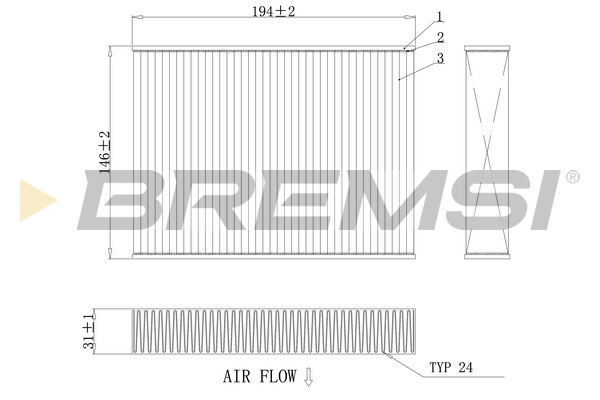 Filter, interior air - FC0432C BREMSI