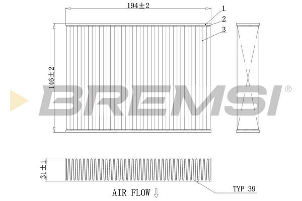 Filter, interior air - FC0432 BREMSI