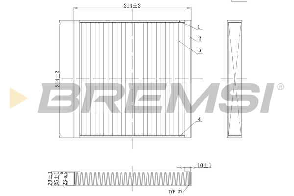Filter, interior air - FC0437C BREMSI