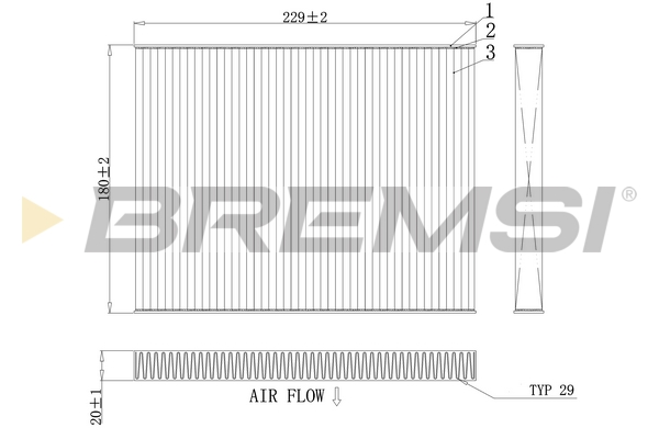 Filtro, Aria abitacolo - FC0443C BREMSI