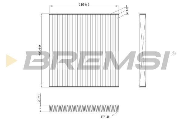 Filter, interior air - FC0445A BREMSI