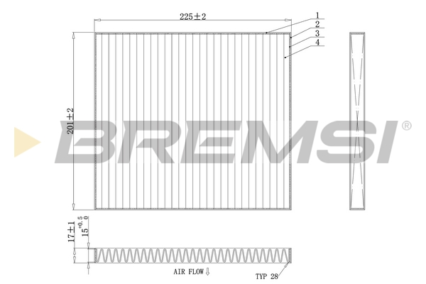 Filter, interior air - FC0447C BREMSI