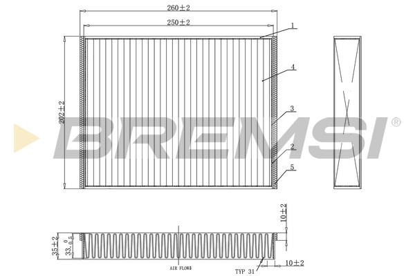 Filter, interior air - FC0459C BREMSI