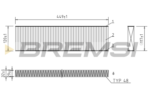 filtras, salono oras - FC0474C BREMSI