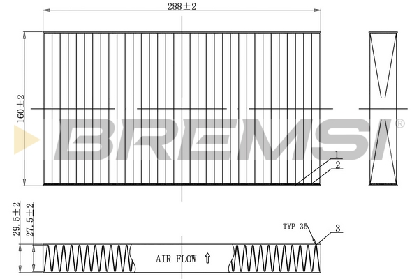 filtras, salono oras - FC0477C BREMSI