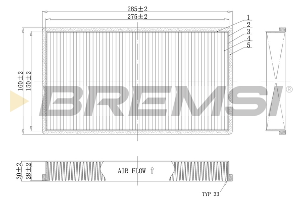 filtras, salono oras - FC0488C BREMSI