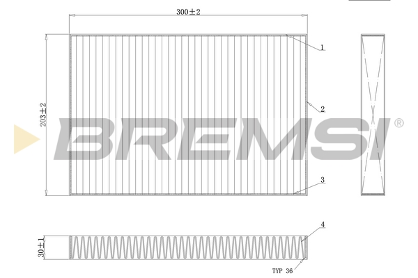 Filter, interior air - FC0495C BREMSI