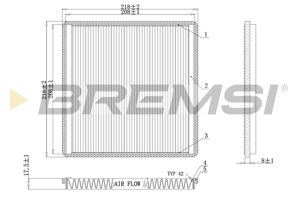 filtras, salono oras - FC0500 BREMSI