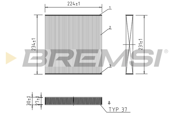 Filter, interior air - FC0849 BREMSI