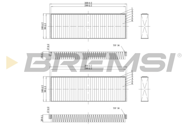 Filter, interior air - FC0851A BREMSI
