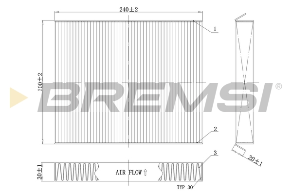 filtras, salono oras - FC0854C BREMSI