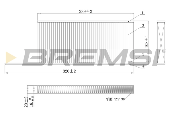 filtras, salono oras - FC0863C BREMSI