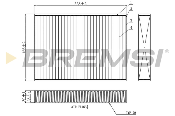 filtras, salono oras - FC0871C BREMSI