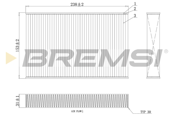 filtras, salono oras - FC0885A BREMSI