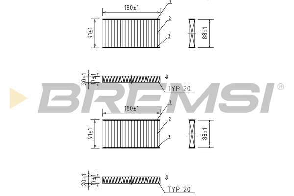 Filter, interior air - FC0888C BREMSI