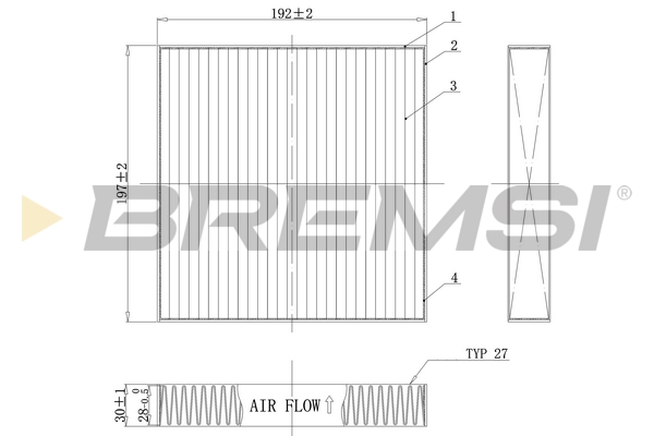Filter, interior air - FC0898C BREMSI