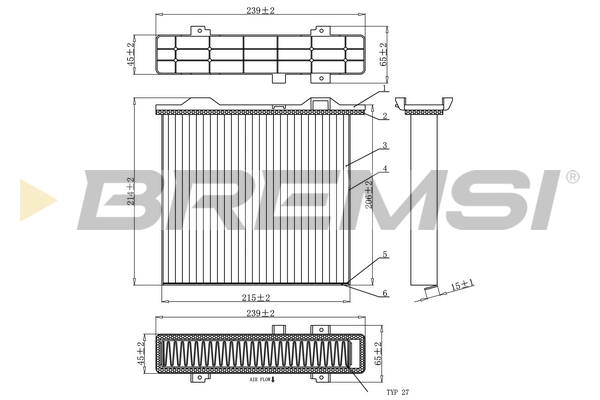 Filter, interior air - FC0911C BREMSI