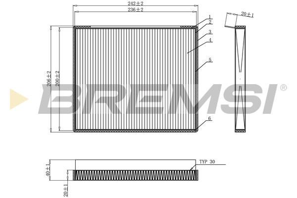 Filter, interior air - FC0917C BREMSI