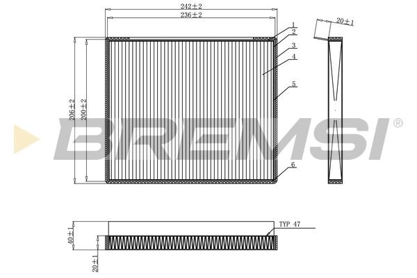 Filter, interior air - FC0917 BREMSI