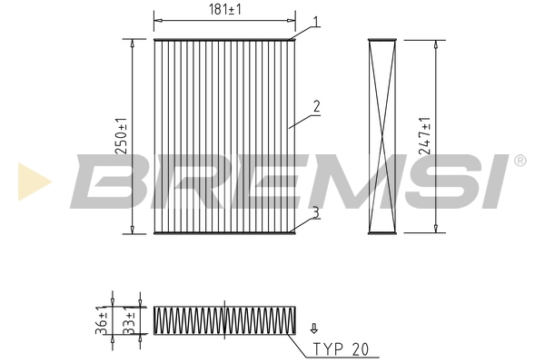 filtras, salono oras - FC0927C BREMSI