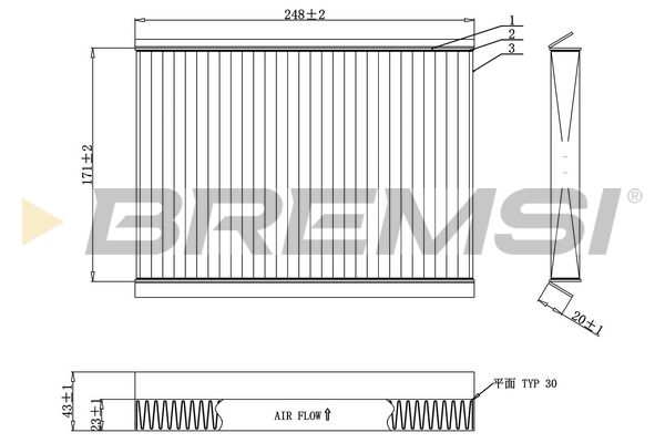 filtras, salono oras - FC0929C BREMSI