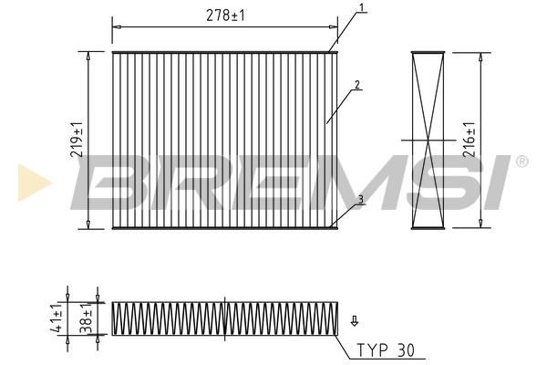Filter, interior air - FC0945C BREMSI