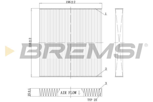 filtras, salono oras - FC0988C BREMSI