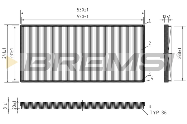 Filter, interior air - FC1326 BREMSI