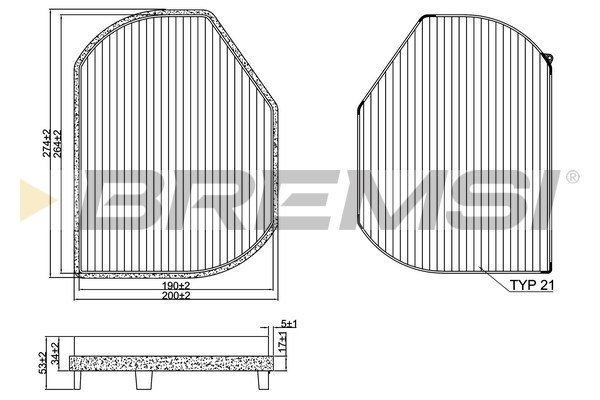 Filter, interior air - FC1331 BREMSI