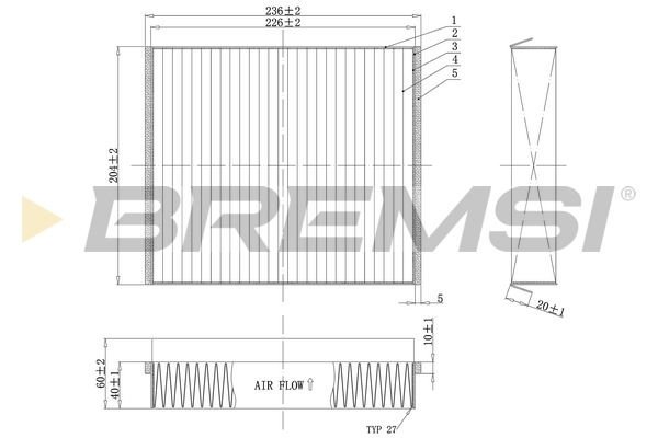 Filter, interior air - FC1333C BREMSI