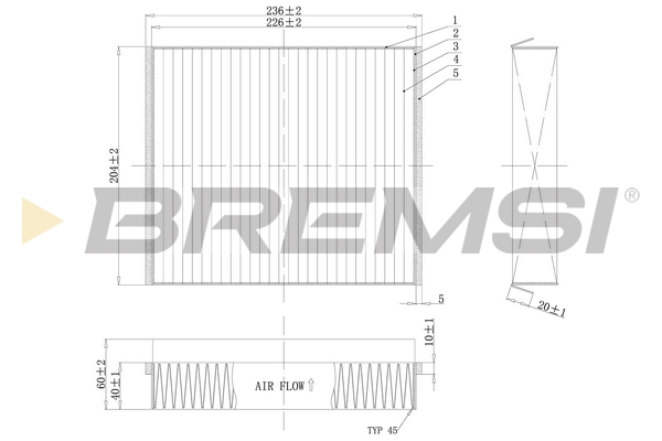 Filter, interior air - FC1333 BREMSI