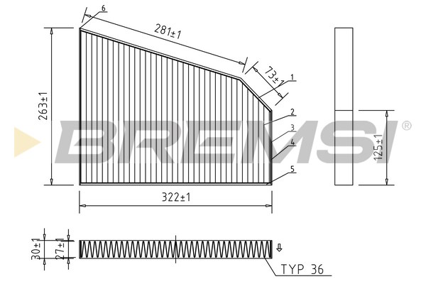 Filter, interior air - FC2530A BREMSI
