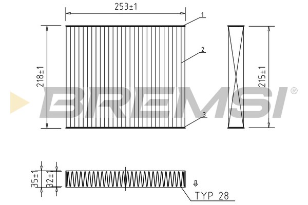 Filter, interior air - FC2542C BREMSI