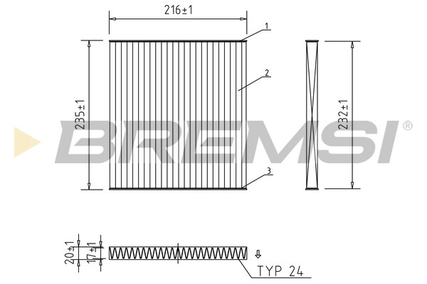 Filter, interior air - FC2569C BREMSI